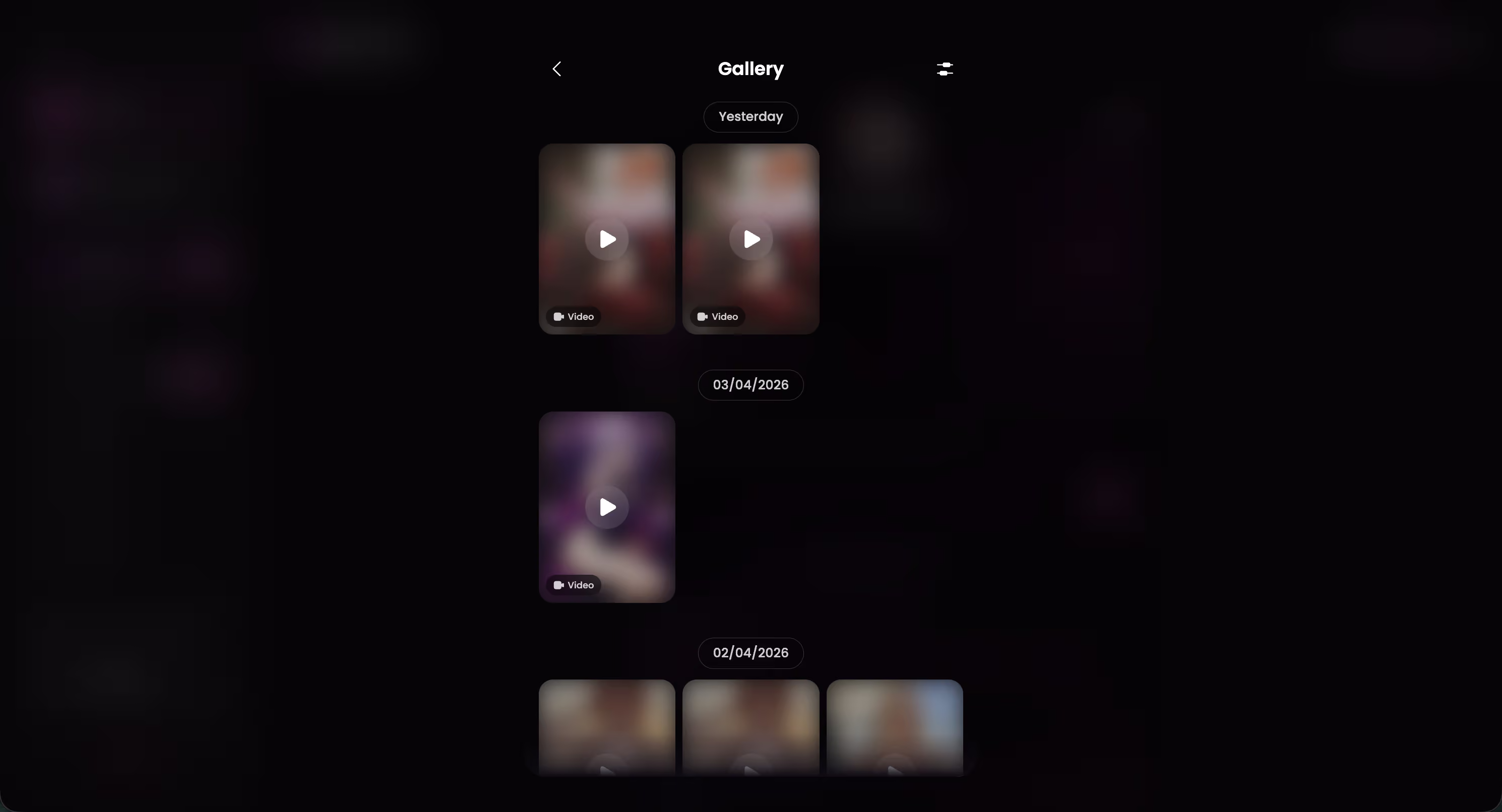 Per-character photo and video gallery on GoLove.ai — character ai group chat